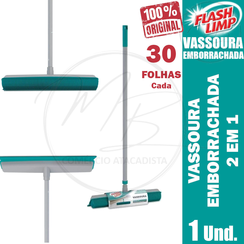 Vassoura Emborracha Multiuso 2 Em 1 Carpetes E Tapetes Flash Limp em Oferta na Shopee