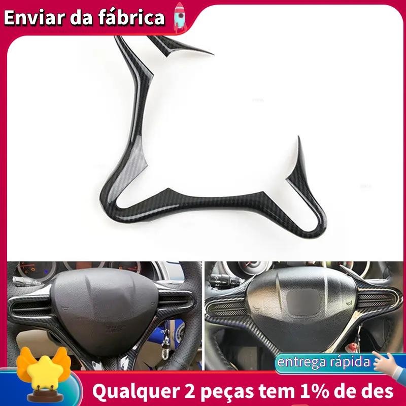 Para Honda Civic 8a Geração 2006 2007 2008 2009 2010 2011 Acessórios De Fibra De Carbono Peças De Componentes Guarnição Da Tampa Interna Do Volante