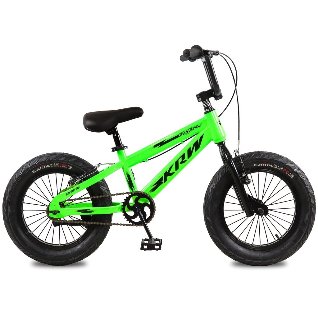 Bicicleta KRW Infantil Aro 16 BigBoy Menino Aço Carbono Freio V-Brake com Descanço Lateral M16 em Oferta na Shopee