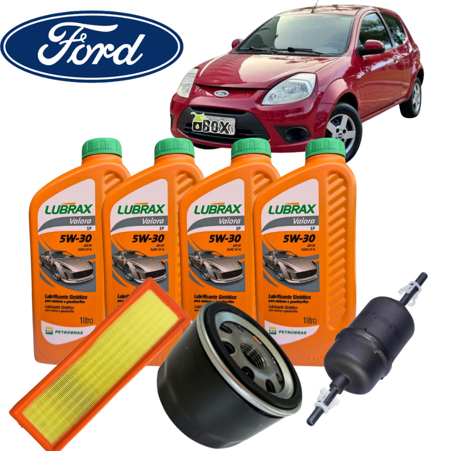 KIT TROCA DE ÓLEO 5W30 LUBRAX + FILTROS( FORD KA 1.0 e 1.6 2009)
