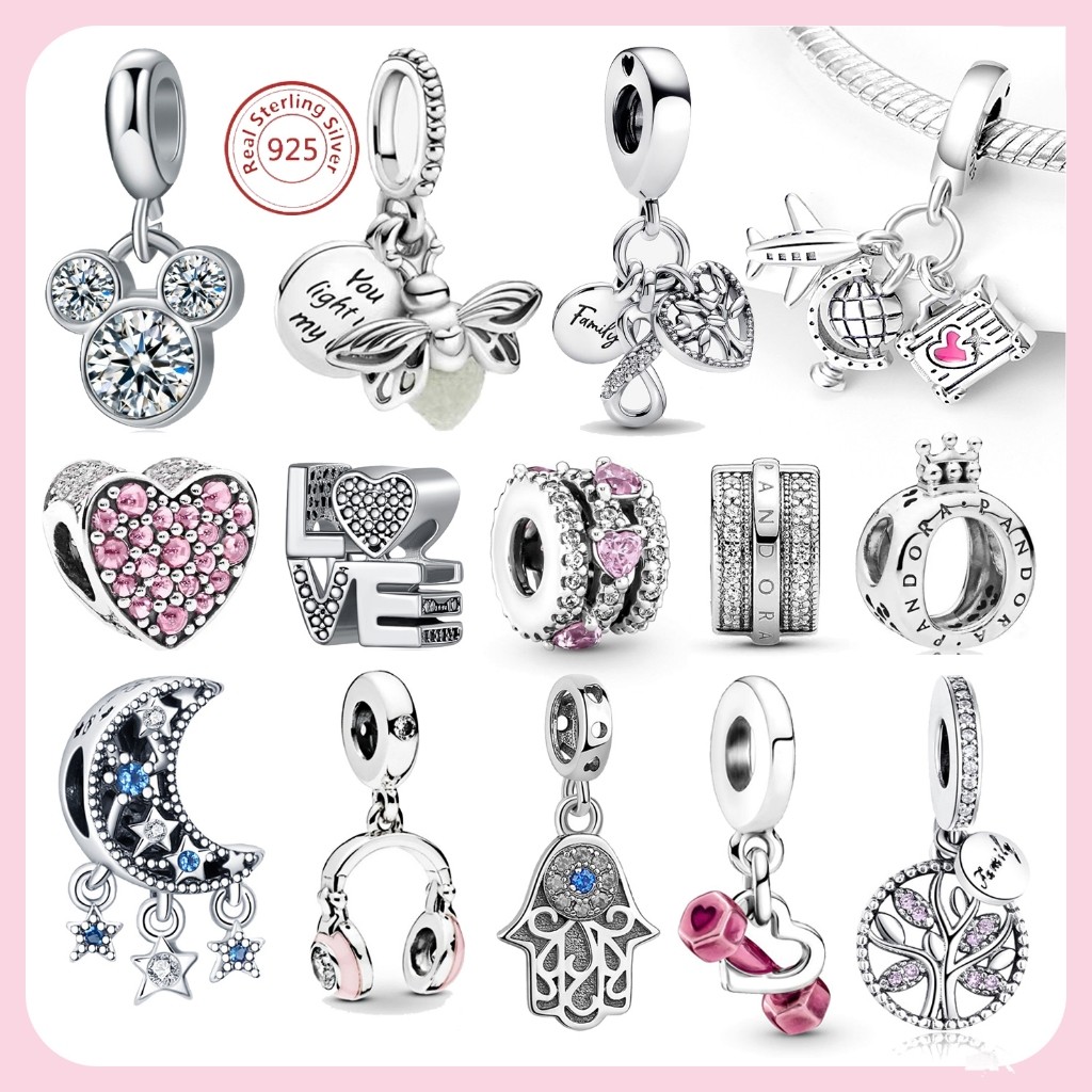 Pulseira Clássica 2025 em Prata 925 - Pingente Vaga-Lume Fosforescente com Cristal