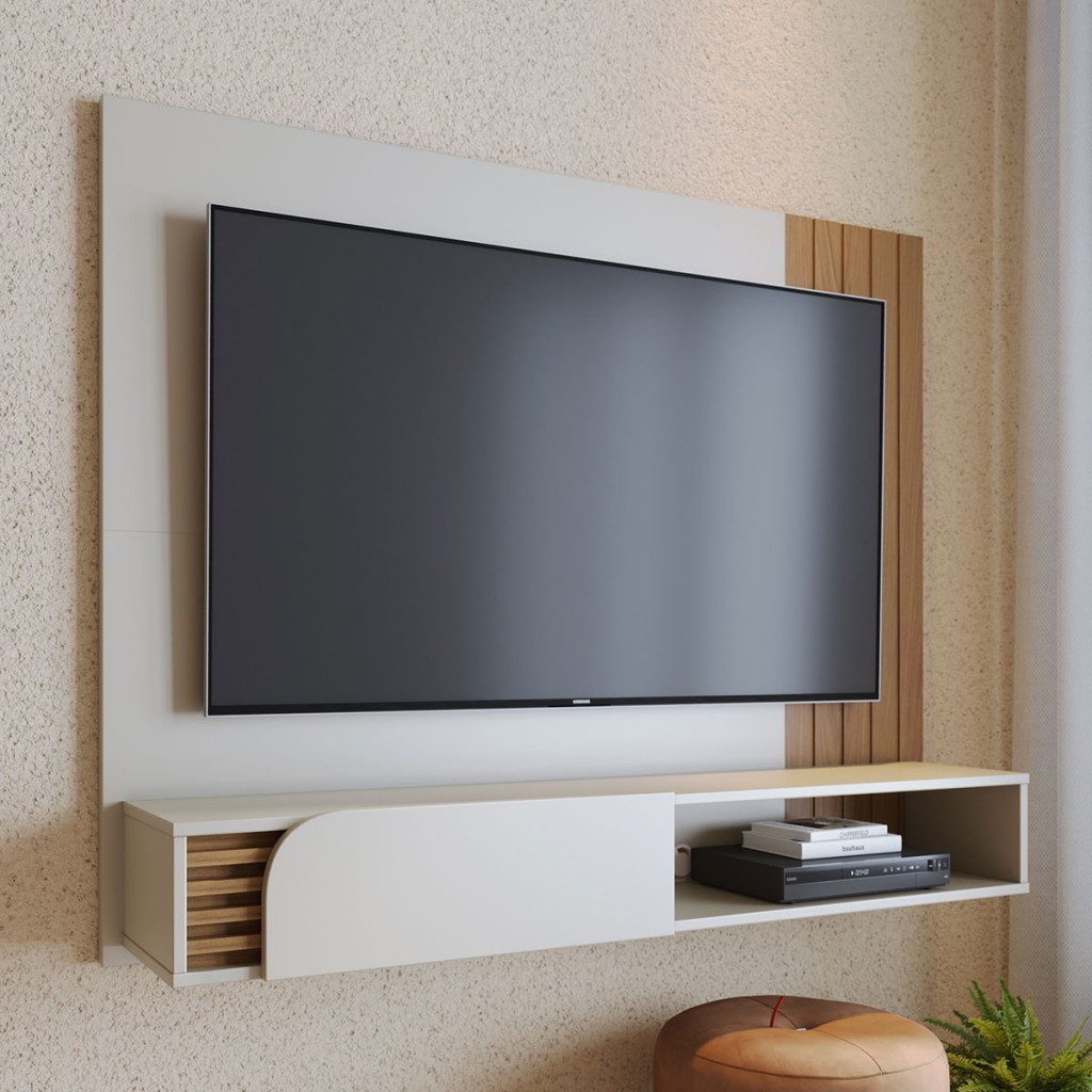 Painel para TV Até 60 Polegadas Jurere 1600 1 Porta Ripado - Colibri em Oferta na Shopee
