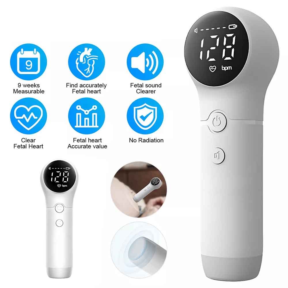 Fetal Doppler Heart Rate Meter Digital Display Home Prenatal Monitor
