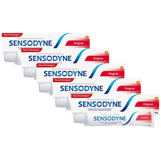 Creme Dental Sensodyne Original para Dentes Sensíveis 90g | Kit com cinco unidades em Oferta na Shopee