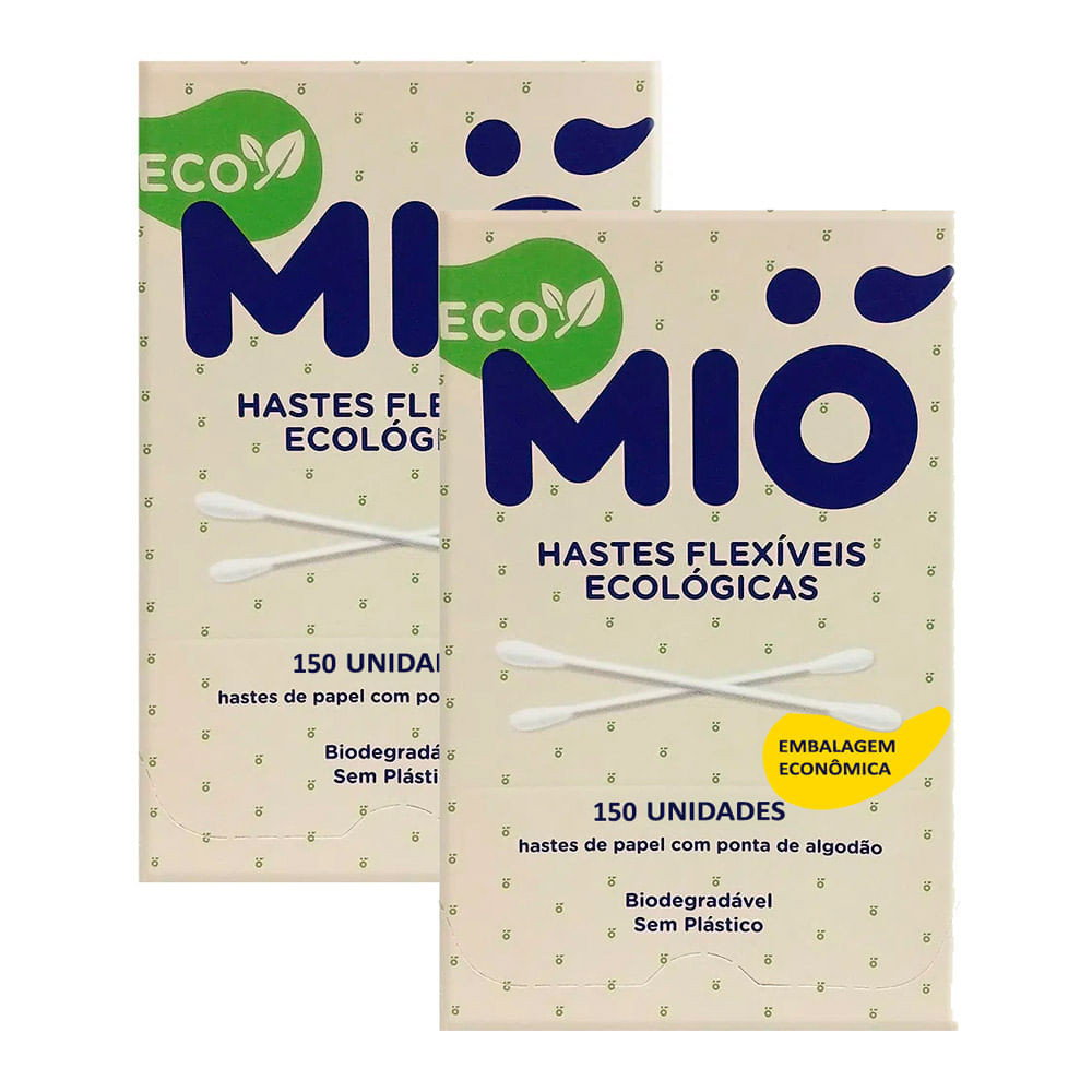Haste Flexível Mió Ecológica 150 Unidades | Kit com duas unidades em Oferta na Shopee