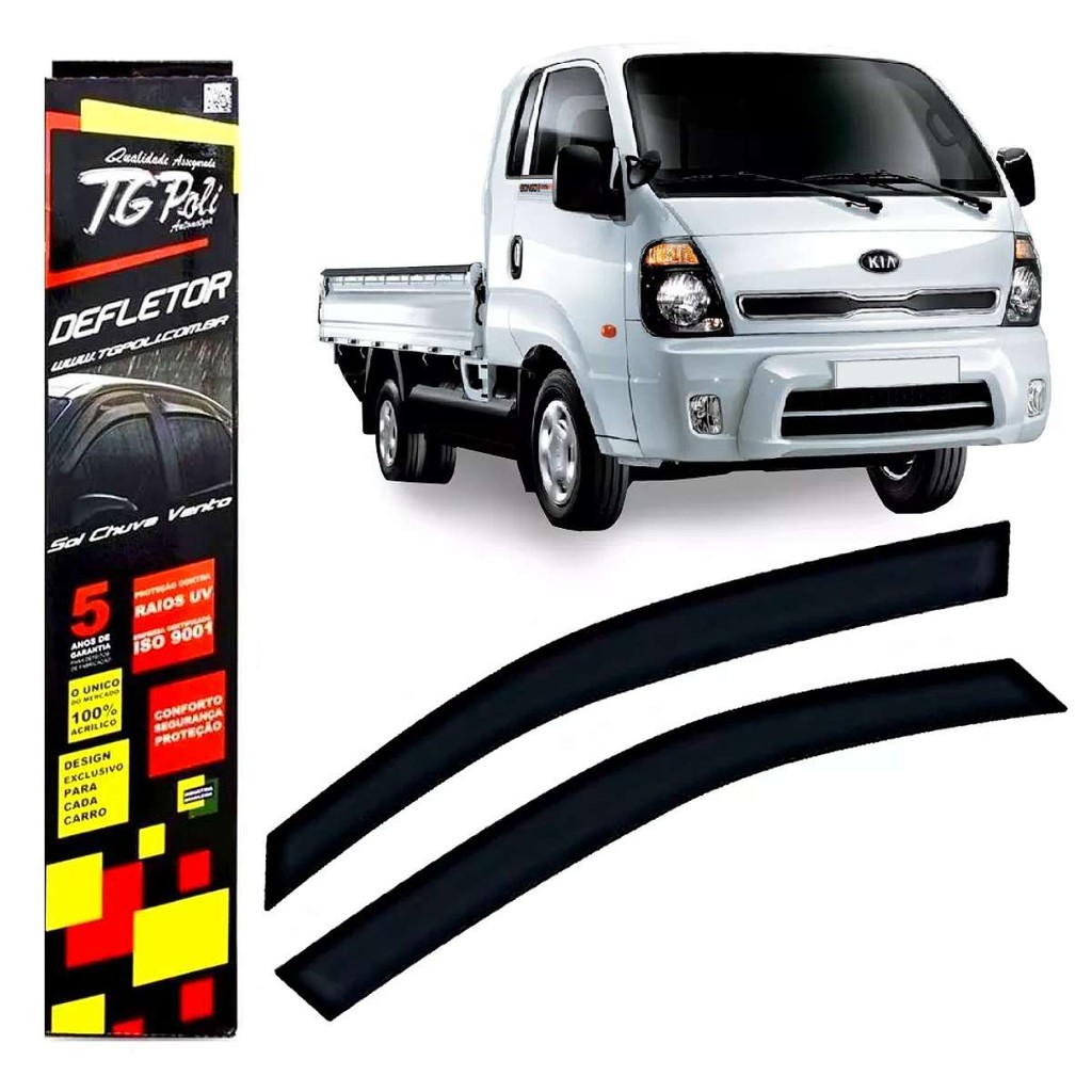 Calha de Chuva Kia Bongo 2006 a 2025 2 portas TG Poli Defletor Portas Protetor Janelas Fumê em Oferta na Shopee