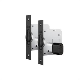 Kit 2 Fechadura 1005 Externa Quadrada Preto Fosco 85mm Stam