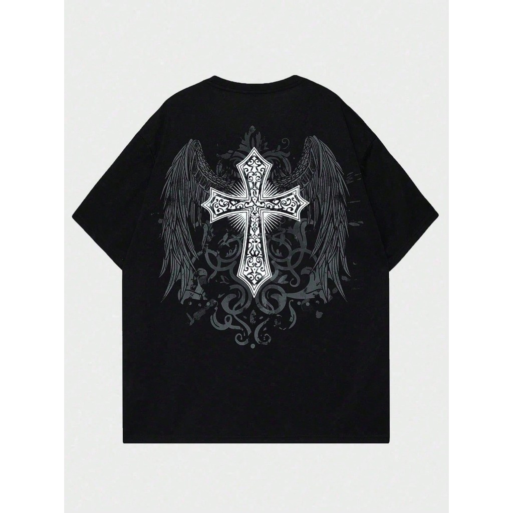 Camiseta Cruz Asas Streetwear Unissex Masculino Feminino 100% Algodão Top Premium Streetwear Lançamento Varias Cores!!