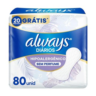 Protetor Diário Always Hipoalergênico Sem Perfume 80 Unidades em Oferta na Shopee