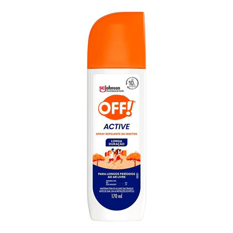Repelente Off Active Longa Duração Spray 170ml em Oferta na Shopee