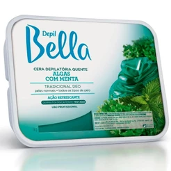 Depil Bella Cera Depilatória em Barra Algas com Menta Tradicional Deo Ação Refrescante 1kg