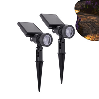 Kit 2 Luminária Espeto Jardim Led Quente Energia Super Solar Spot Es02 em Oferta na Shopee