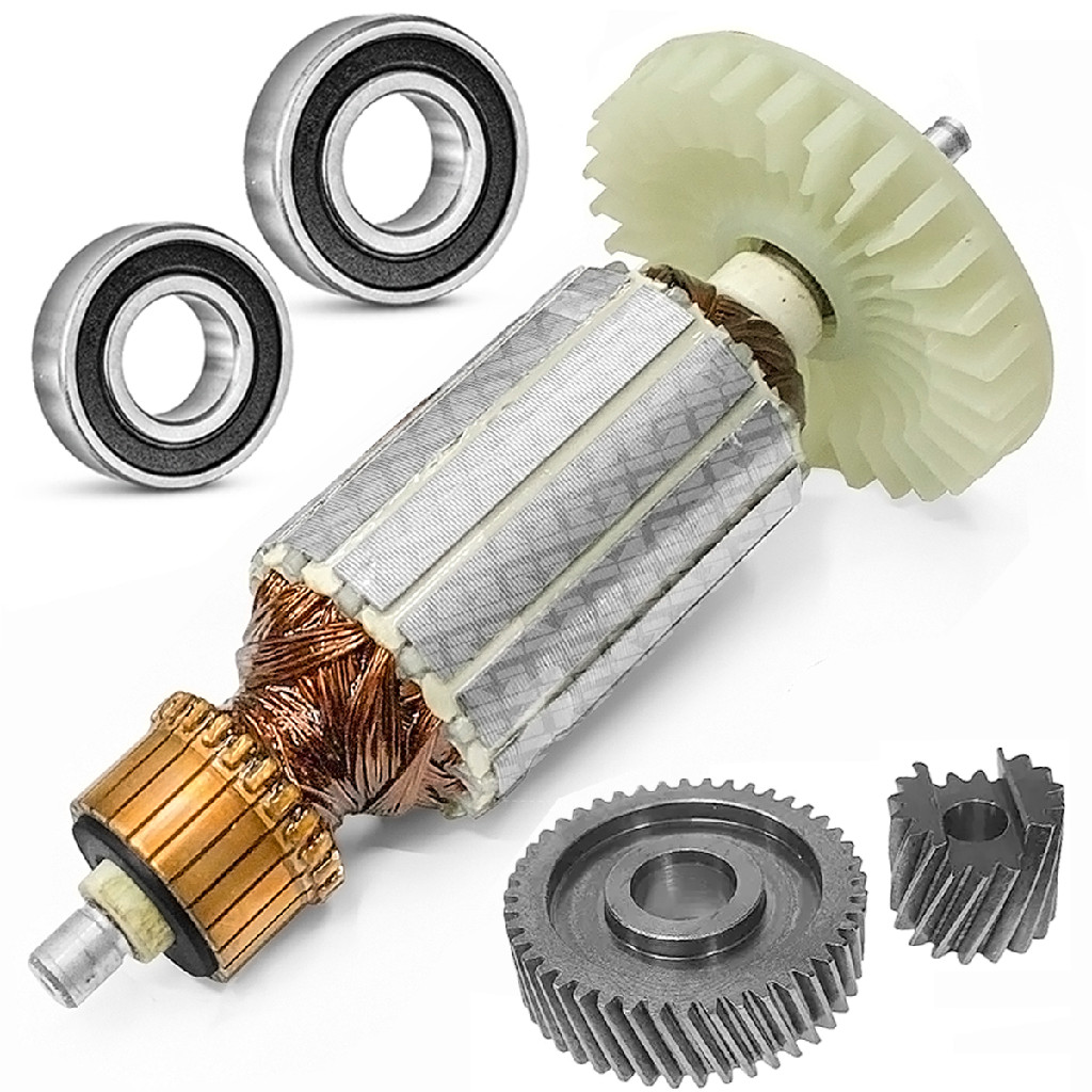 Induzido 127v Rolamento Compatível e Engrenagem Com Serra Mármore 4100NS 4100NH2