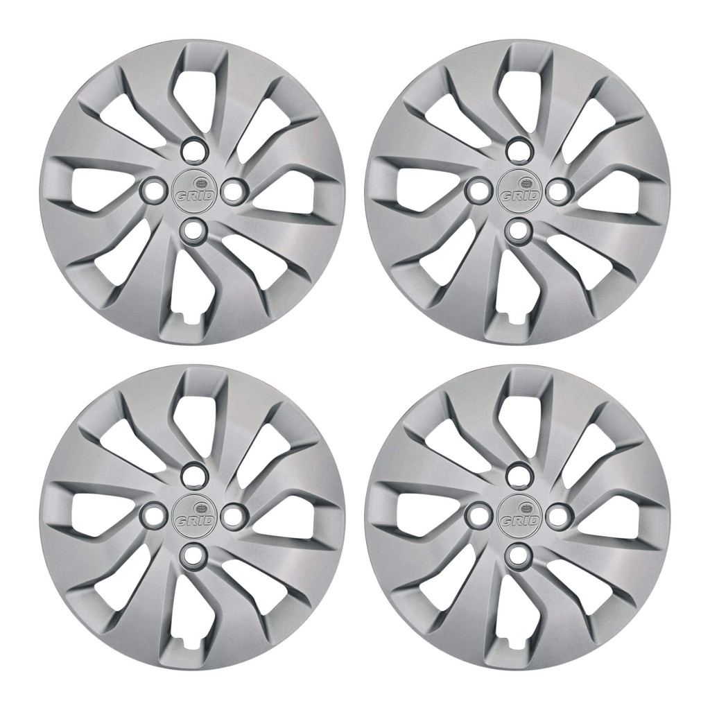 Calota Aro 14" Prata Mod Onix Prisma 2017 / 2020 (Jogo c/ 4 Calotas) Grid - 373CB-PTA-E
