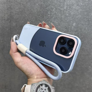 Cor correspondente azul Apple 16promax caso de telefone cordão 15pro transparente iPhone14 não amarelecimento 13/12 caso em Oferta na Shopee