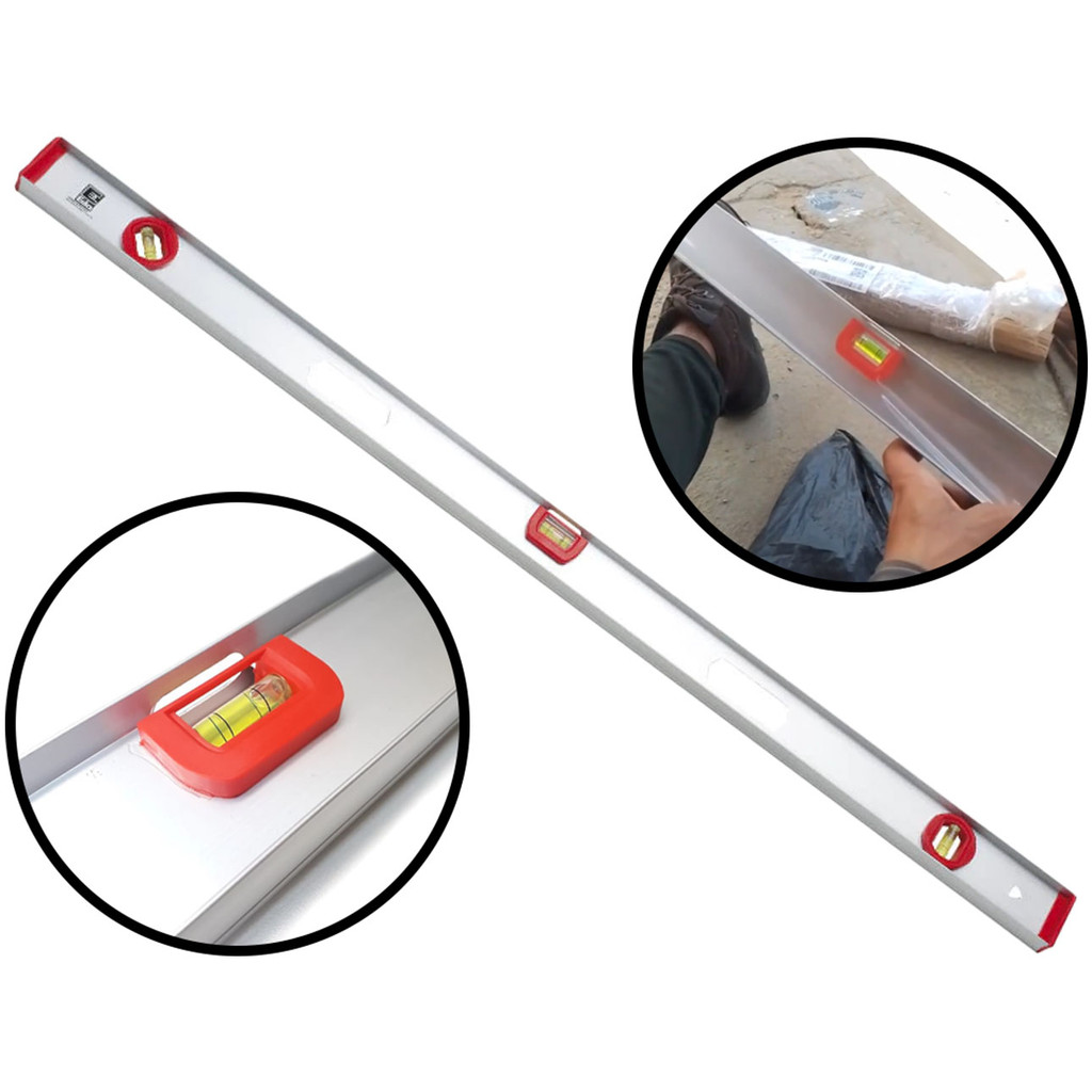 Nível Em Alumínio Reforçado Três Bolhas 1 Metro P/ Medição Nivelamento Construção Eda em Oferta na Shopee