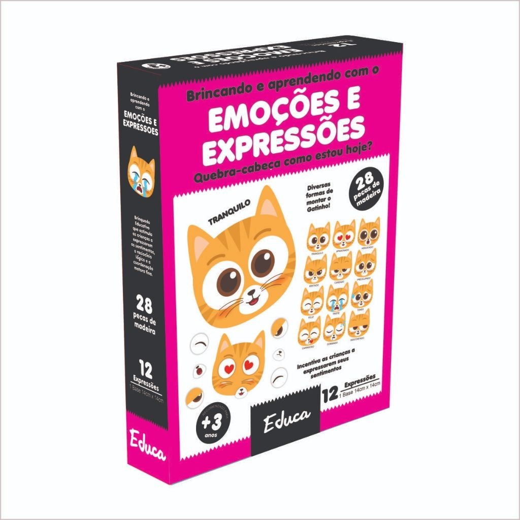 Emoções e Expressões Como Me Sinto Brinquedo Educativo Emocional Madeira Autismo Pedagógico Didático