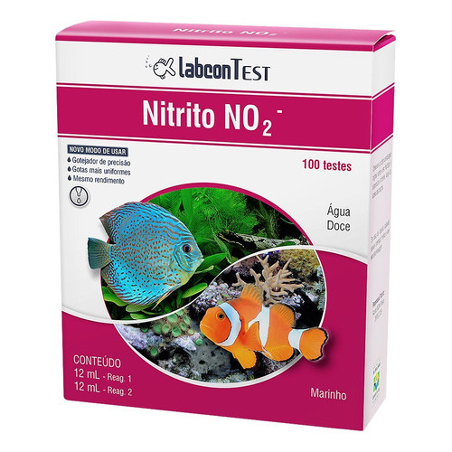 Teste de Nitrito Alcon Labcon Test Nitrito No2 agua doce e salgada
