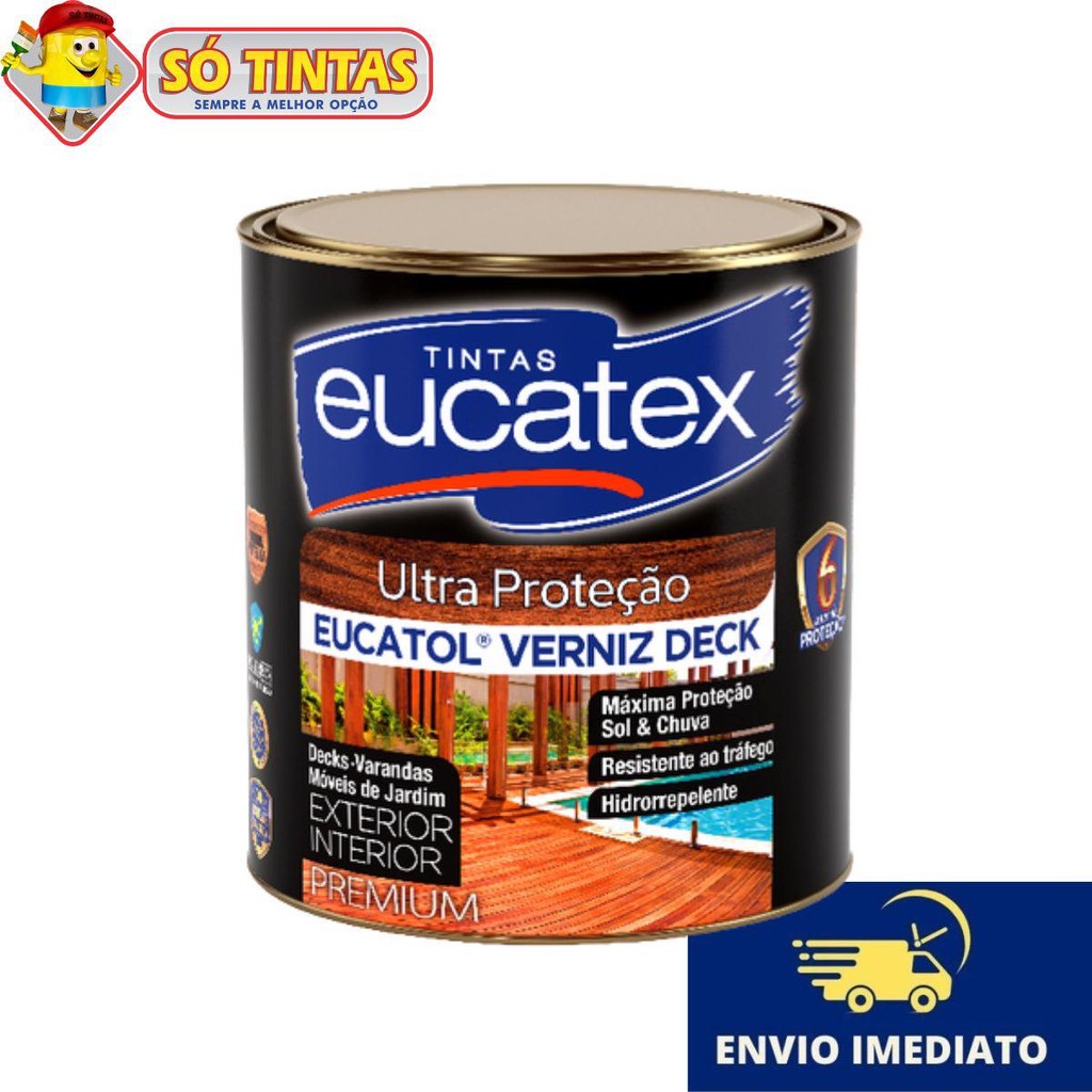 Eucatol Verniz Deck Premium Natural Semibrilho Eucatex 900ml em Oferta na Shopee