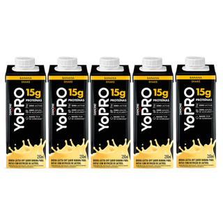 Kit 5 Bebida Láctea YoPro Protein Banana 250ml em Oferta na Shopee