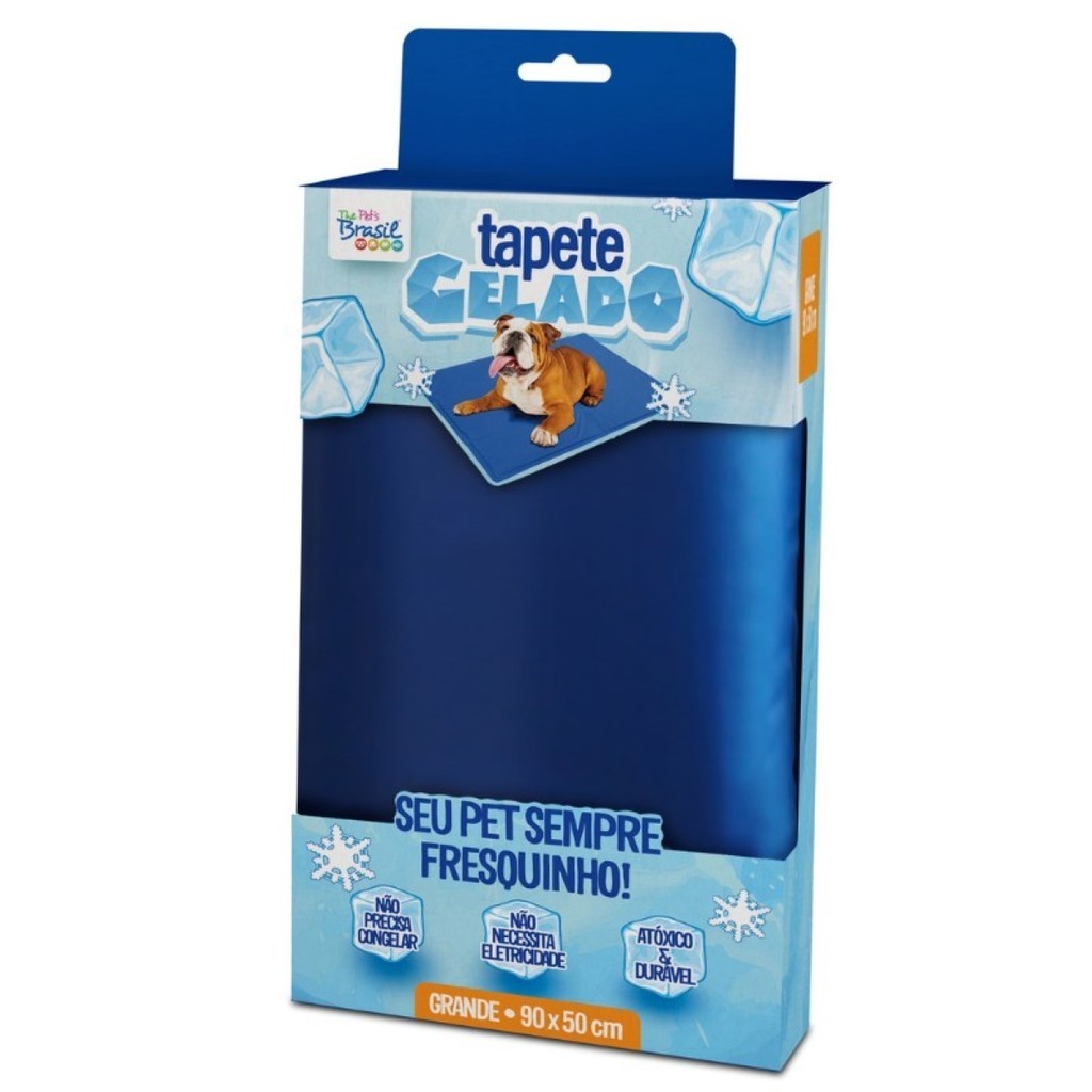 Tapete Gelado para Cães Azul The Pets Brasil Grande - Pets