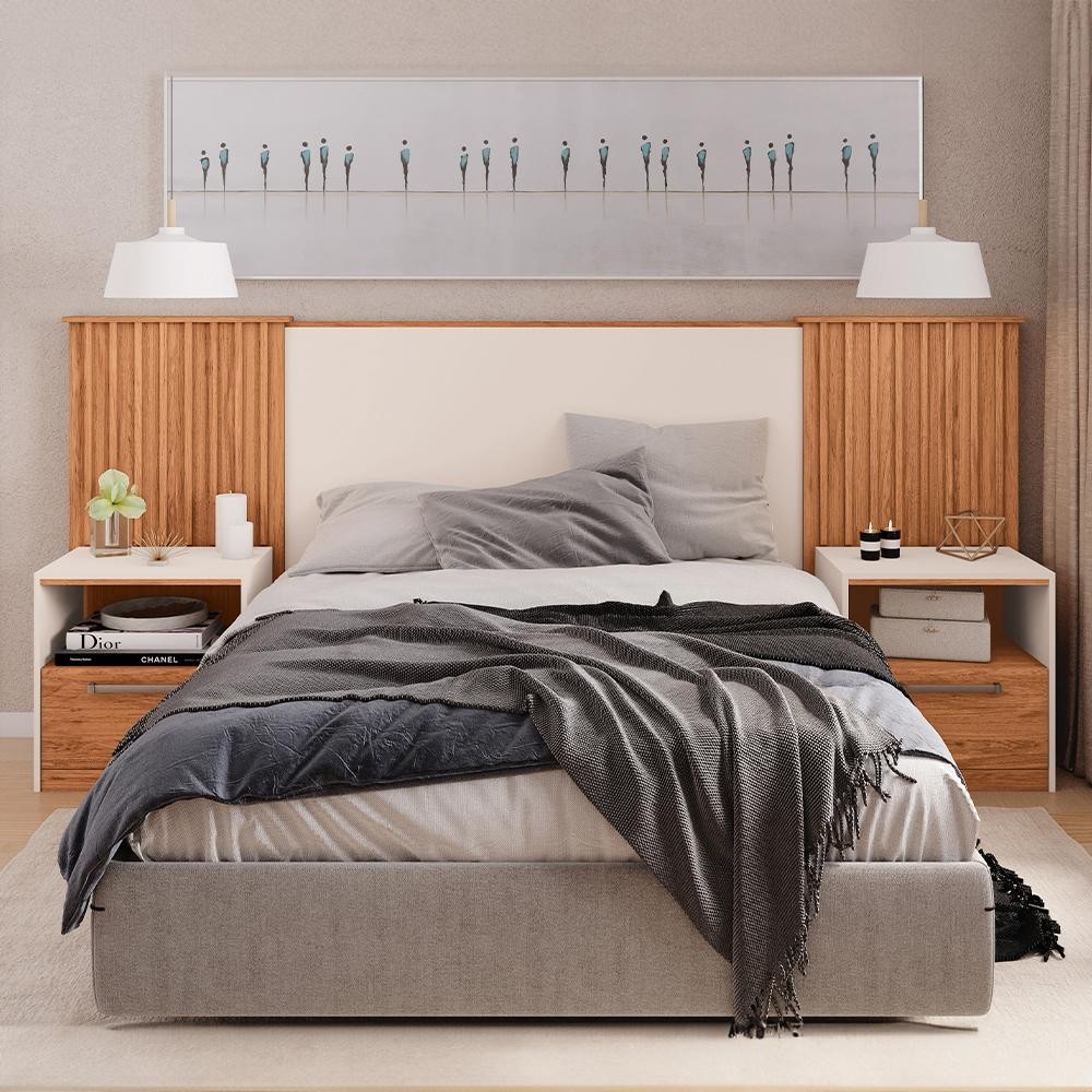 Cabeceira Cama De Casal Extensível Marrom Lucius Caemmun - Home & Living
