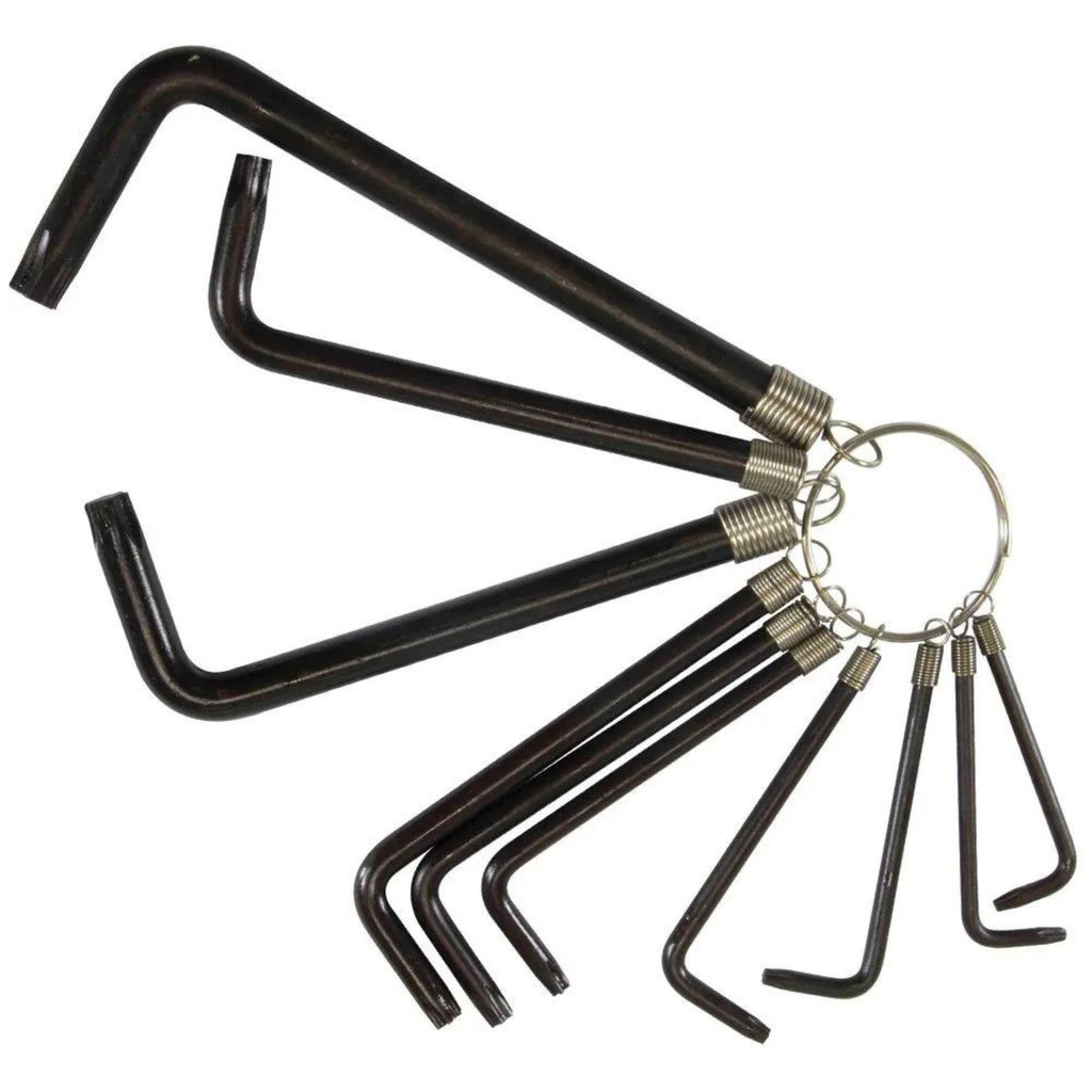 Jogo Chave Torx Argola 10 Pçs T8 a T50 - CORNETA