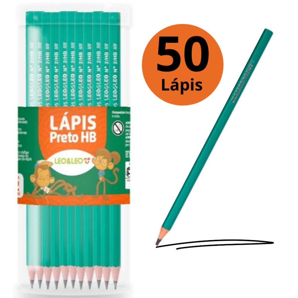 Kit 50 lápis de Escrever Nº2 Preto Mais Barato 50 Unidades Escolar Escola Estudos em Oferta na Shopee