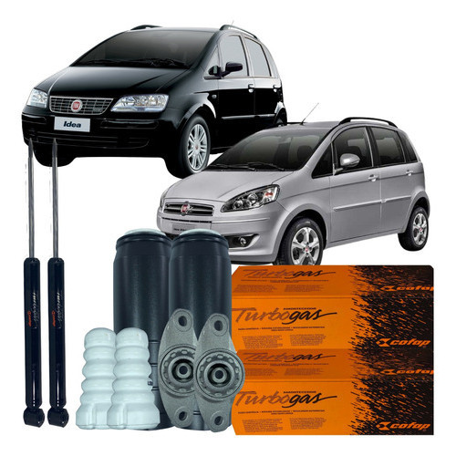 Kit Amortecedor Coxim Coifa Traseira Idea 2006 Á 2016