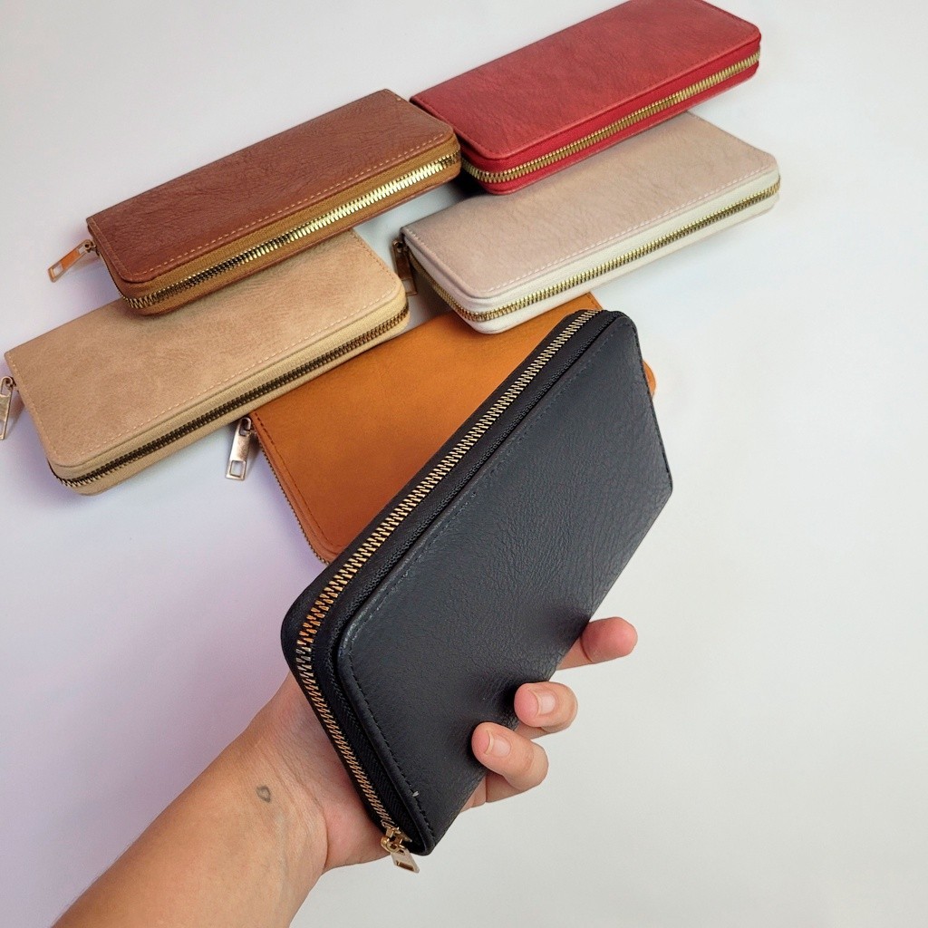 Carteira Feminina Grande Couro Sintético Diversos Compartimentos Internos