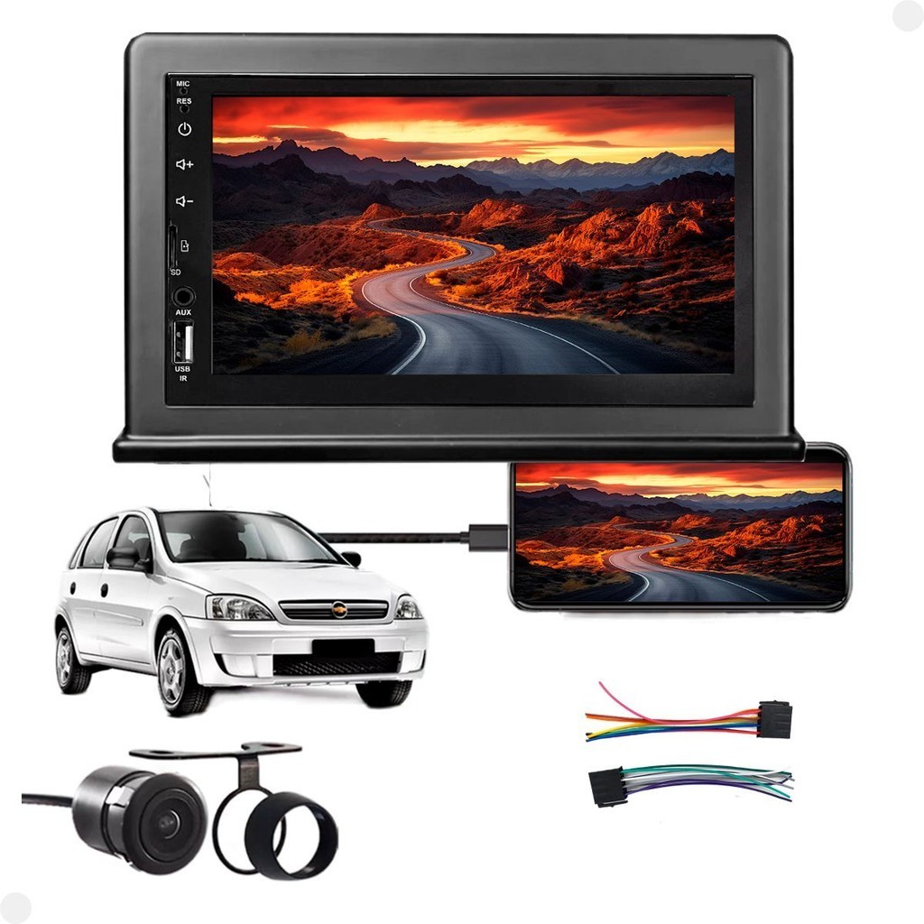 Kit Multimidia Mp5 2 Din Touch Corsa Classic Hatch Sedan G1