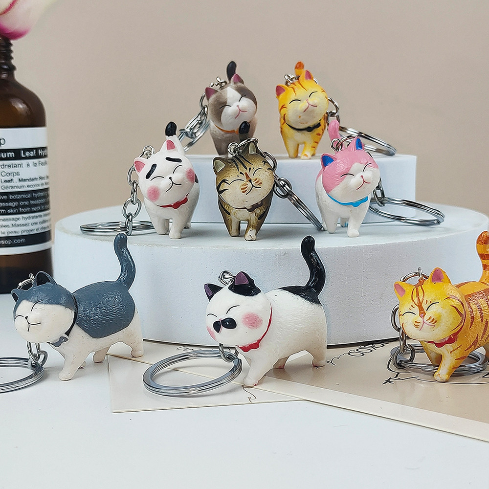 Chaveiro Gato Da Moda Chaveiros Kawaii Bow Kitten Porta-Chaves Para Carros Acessórios Mala De Mão Ornamentos Amantes De Animais De Estimação Jóias De Presentes
