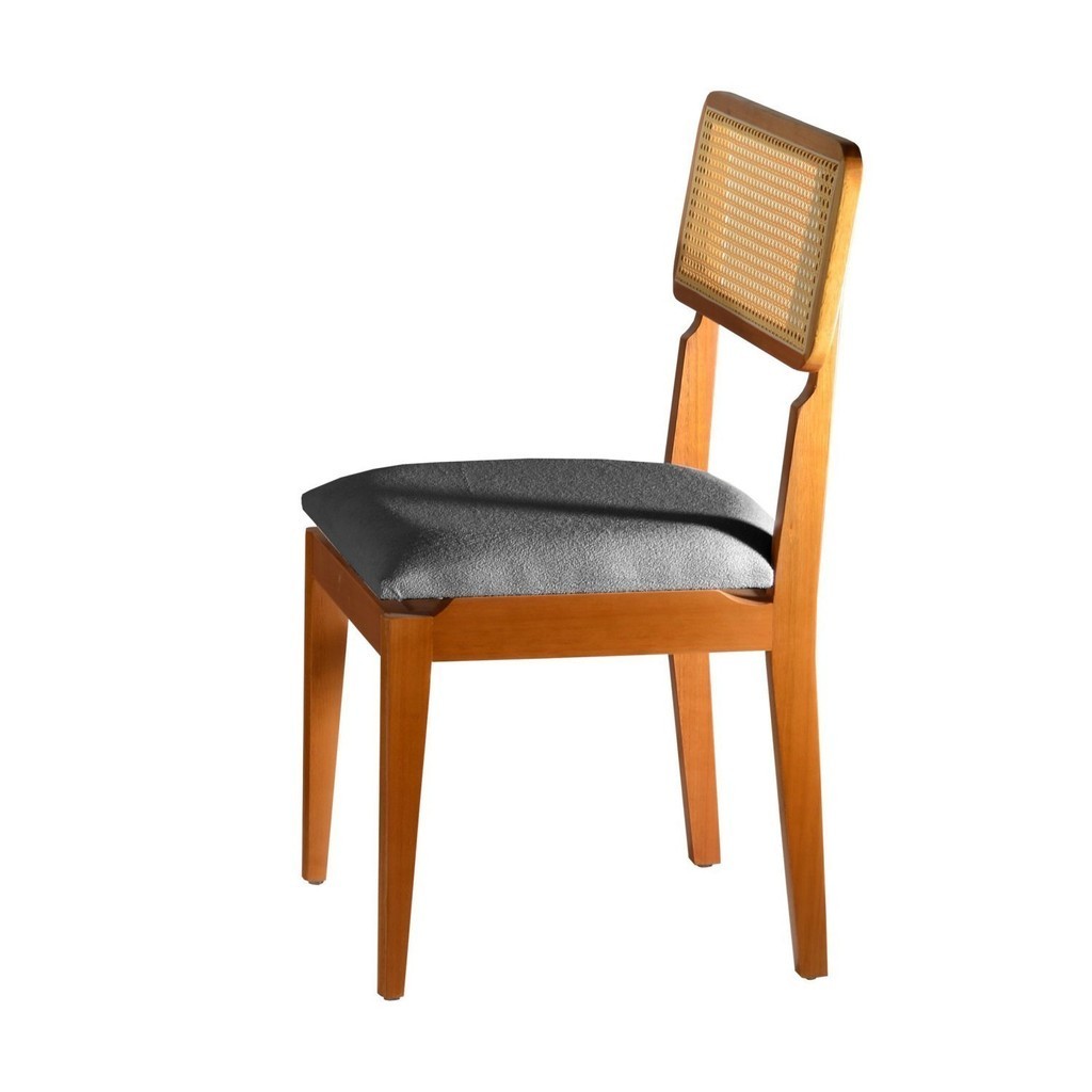 Kit 2 Cadeiras Madeira Maciça Canadá Linho Cinza em Oferta na Shopee