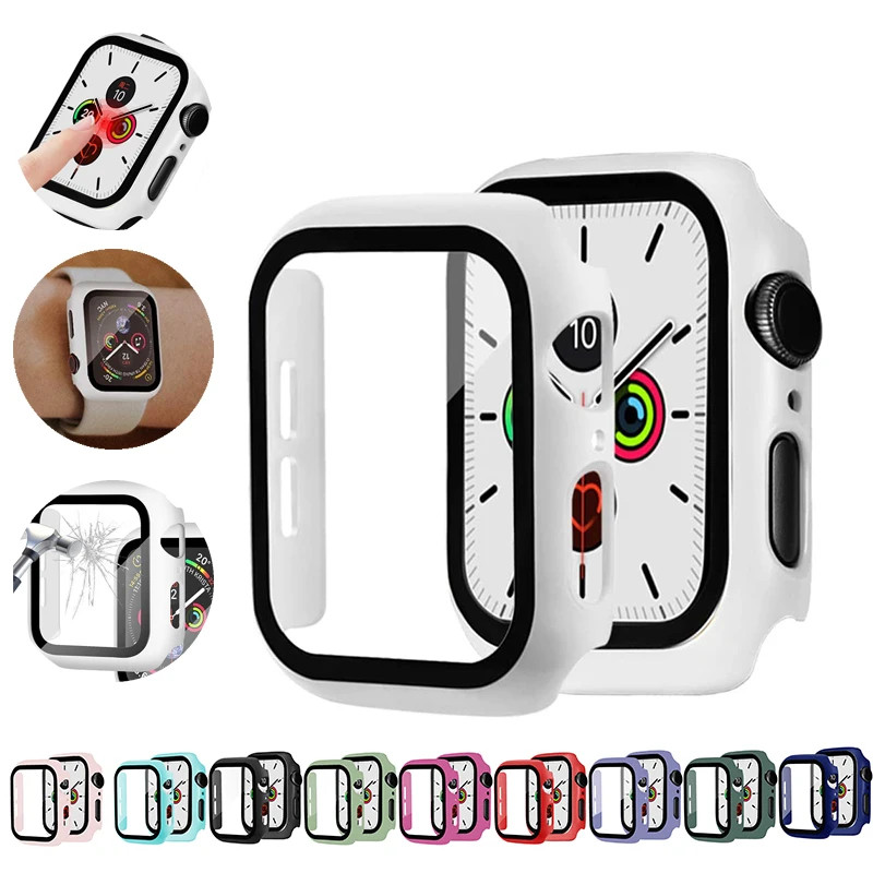 Capa Protetora De Tela Para Apple Watch 40mm 42mm 41mm 38mm 44mm 45mm iWatch PC Anti Capinha Case De Risco