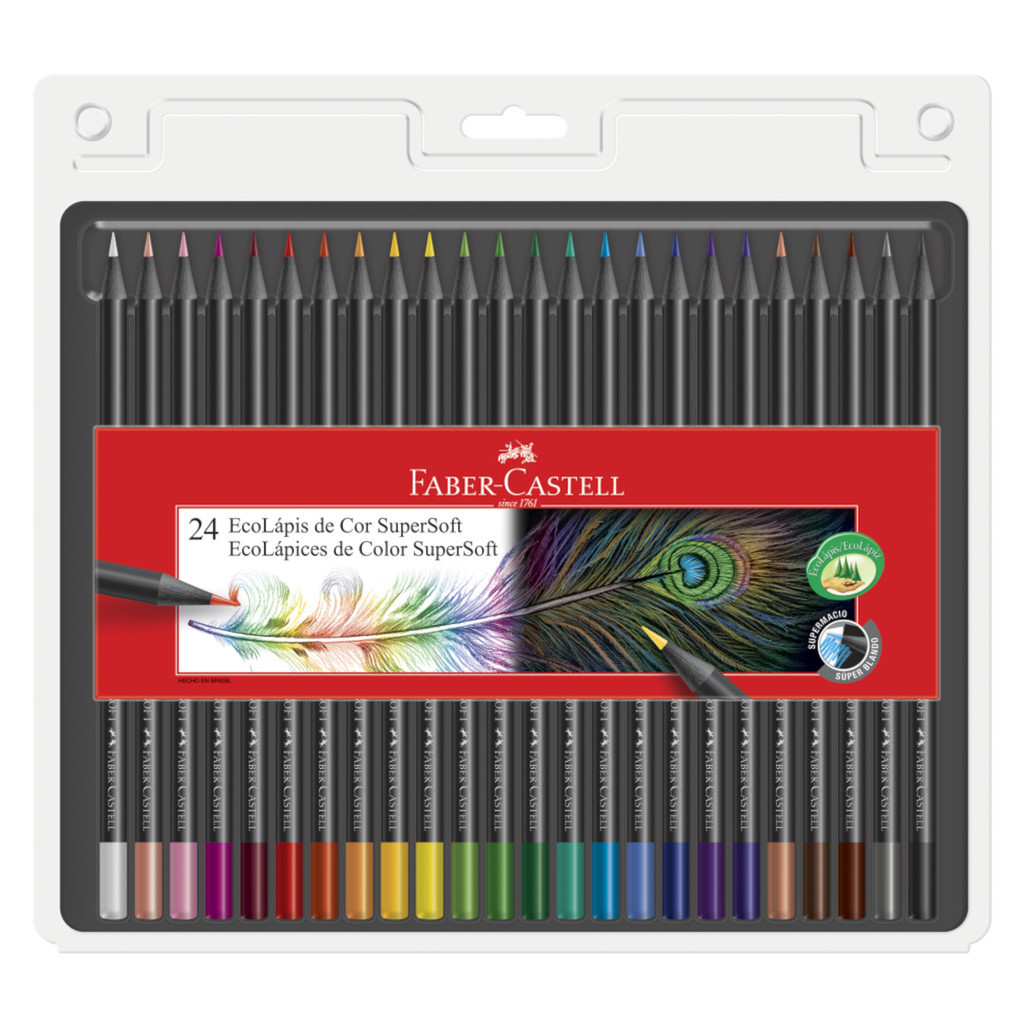 Lápis de Cor Eco Redondo SuperSoft 24 Cores - Faber-Castell