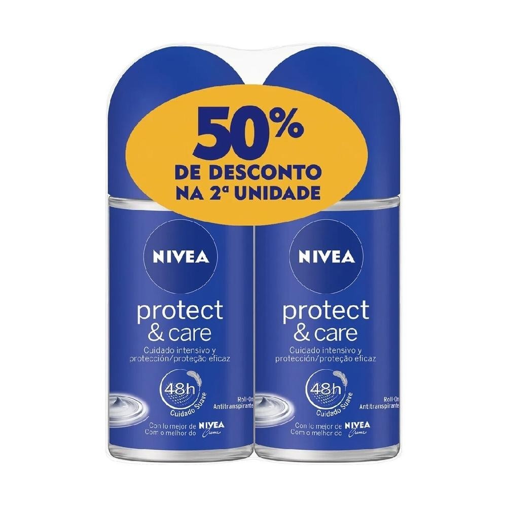 Desodorante Roll On Nivea Protect & Care 50ml 50% de Desconto  Unidade em Oferta na Shopee