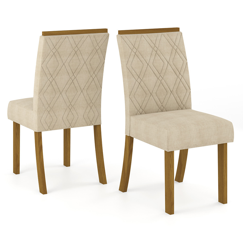 Conjunto Sala de Jantar Mesa 160 Cm Tampo MDF 6 Cadeiras Lupita Casa 812 · foto 2