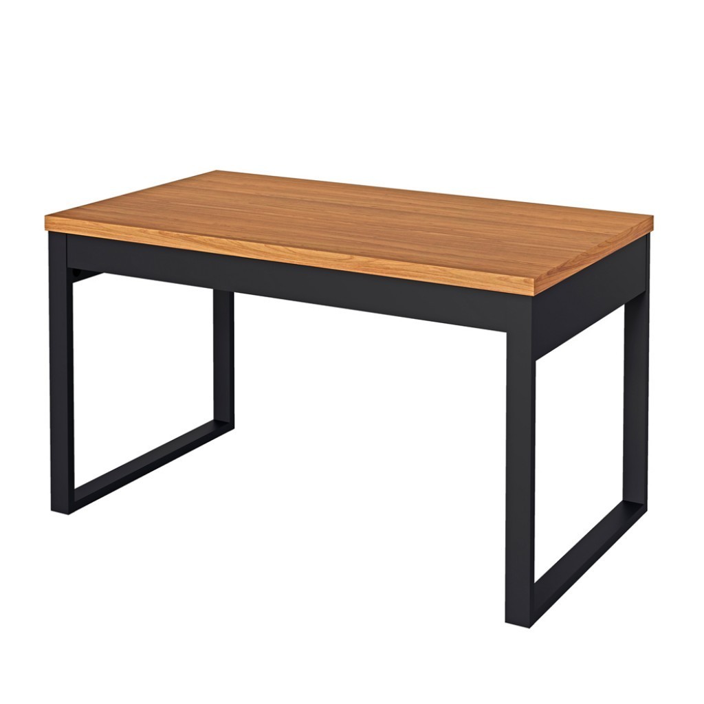 Mesa de Jantar Industrial 4 Lugares Freijó/Preto Fosco - Dalla Costa em Oferta na Shopee