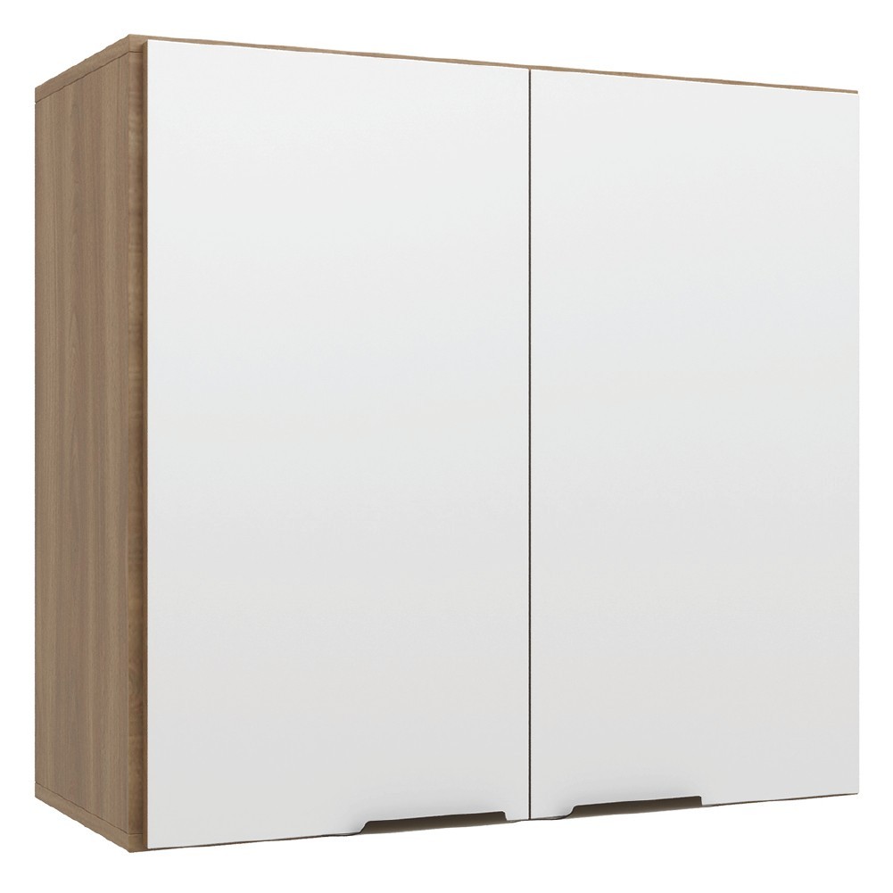 Armário de Cozinha e Lavanderia Com 2 Portas Duplo Aéreo Módulo Suspenso Nogal/Branco Paris Batrol - Home & Living