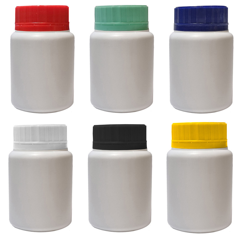 30 Potes de 90 Ml Brancos Para Cápsulas com Tampa Rosca Lacre