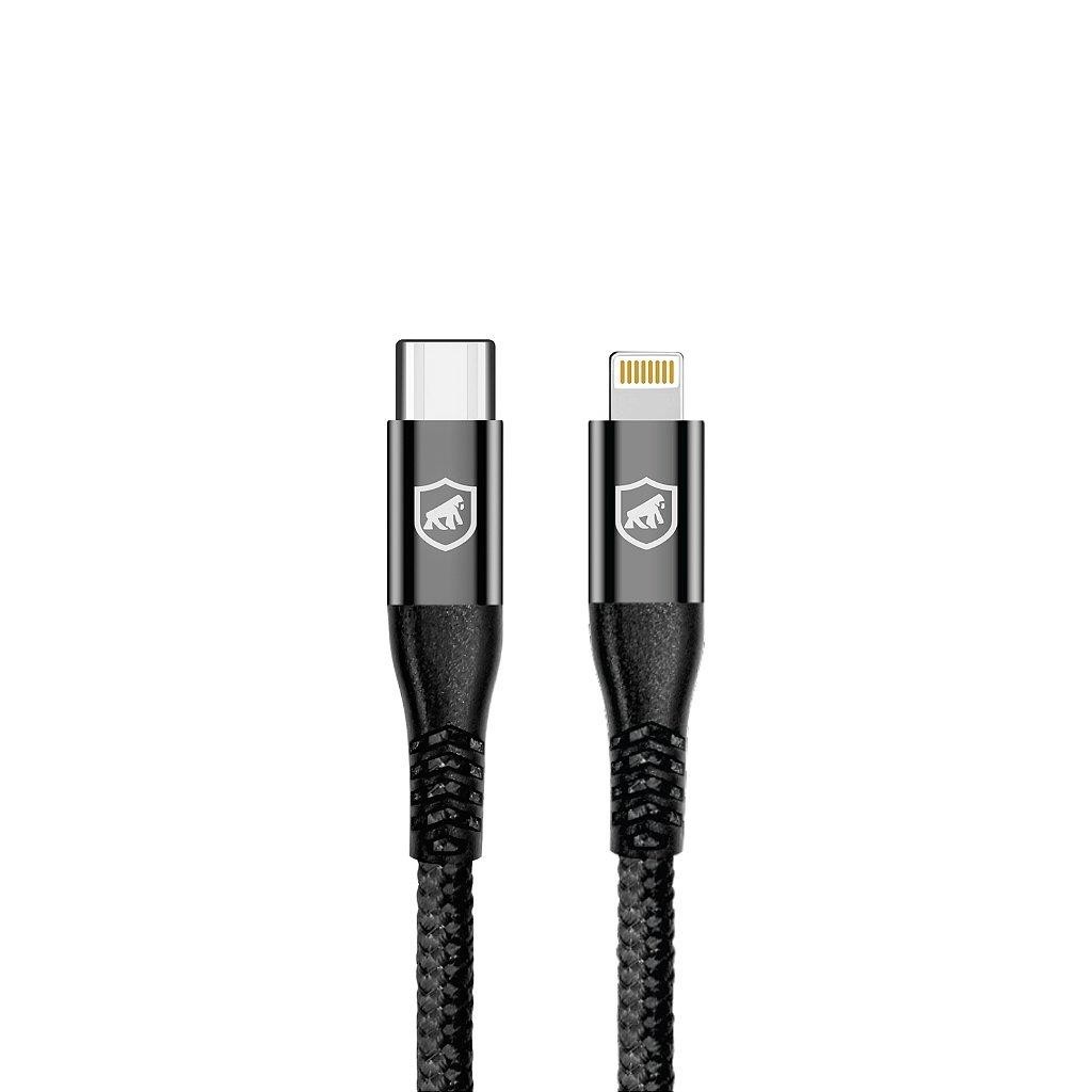 Cabo Raptor Gshield Lightning / Tipo C 1m Nylon Balístico - Turbo e Proteção Inteligente para iPhone em Oferta na Shopee
