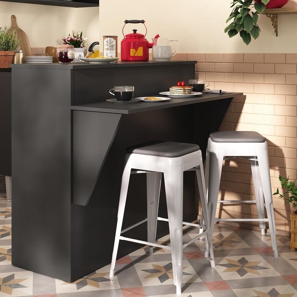 Bancada Balcão/Mesa Cozinha Multimóveis MP5484 Preto - Home & Living