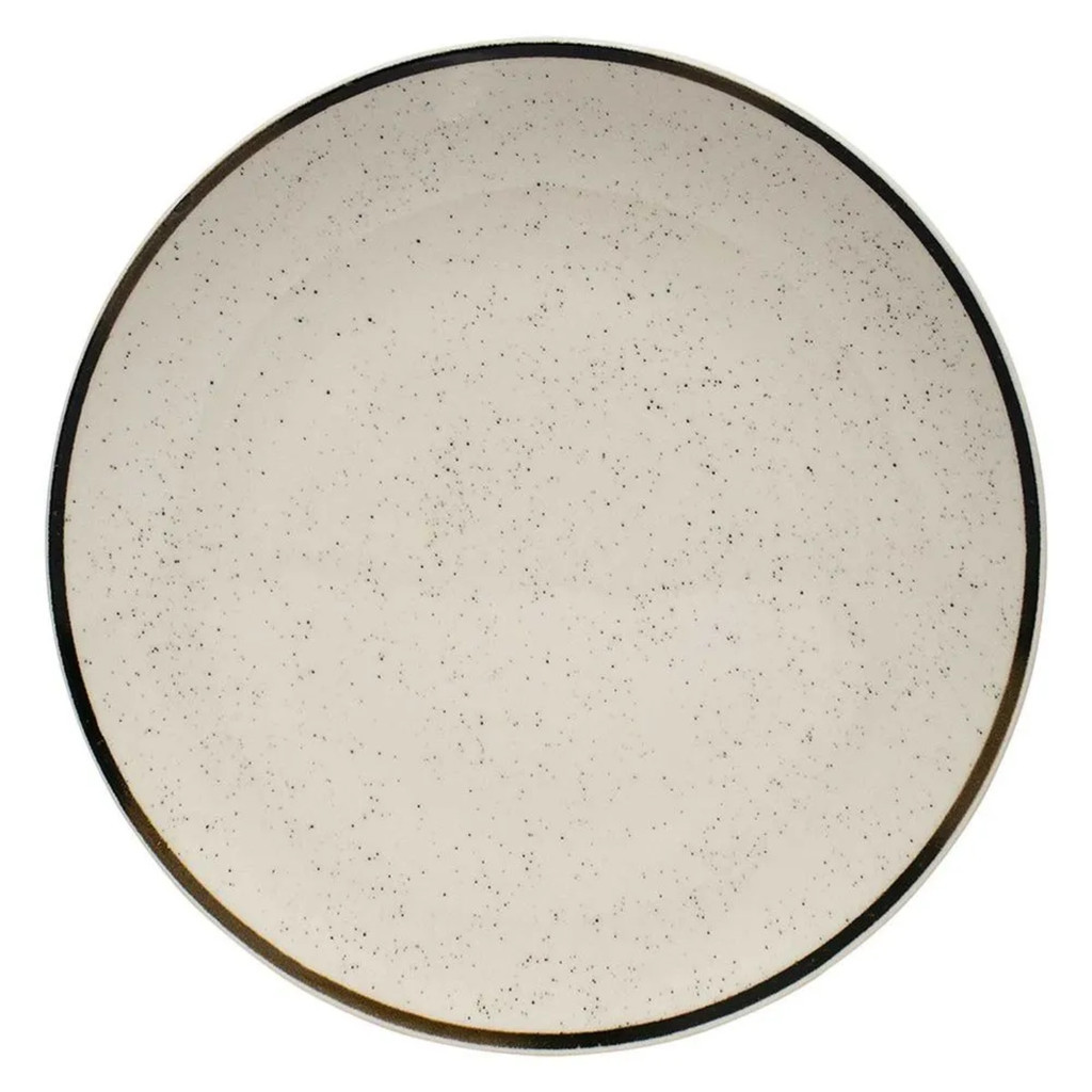 Prato Raso Cerâmica Unni Brisa Oxford Rustico Decorado 26cm Jantar em Oferta na Shopee