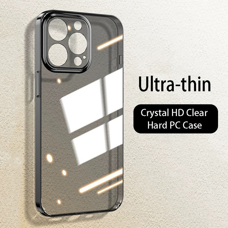 Capa Dura De Luxo Ultra Fina Transparente Para iPhone 15 13 12 11 Pro Max 14 Plus Crystal Clear Slim À Prova De Choque em Oferta na Shopee