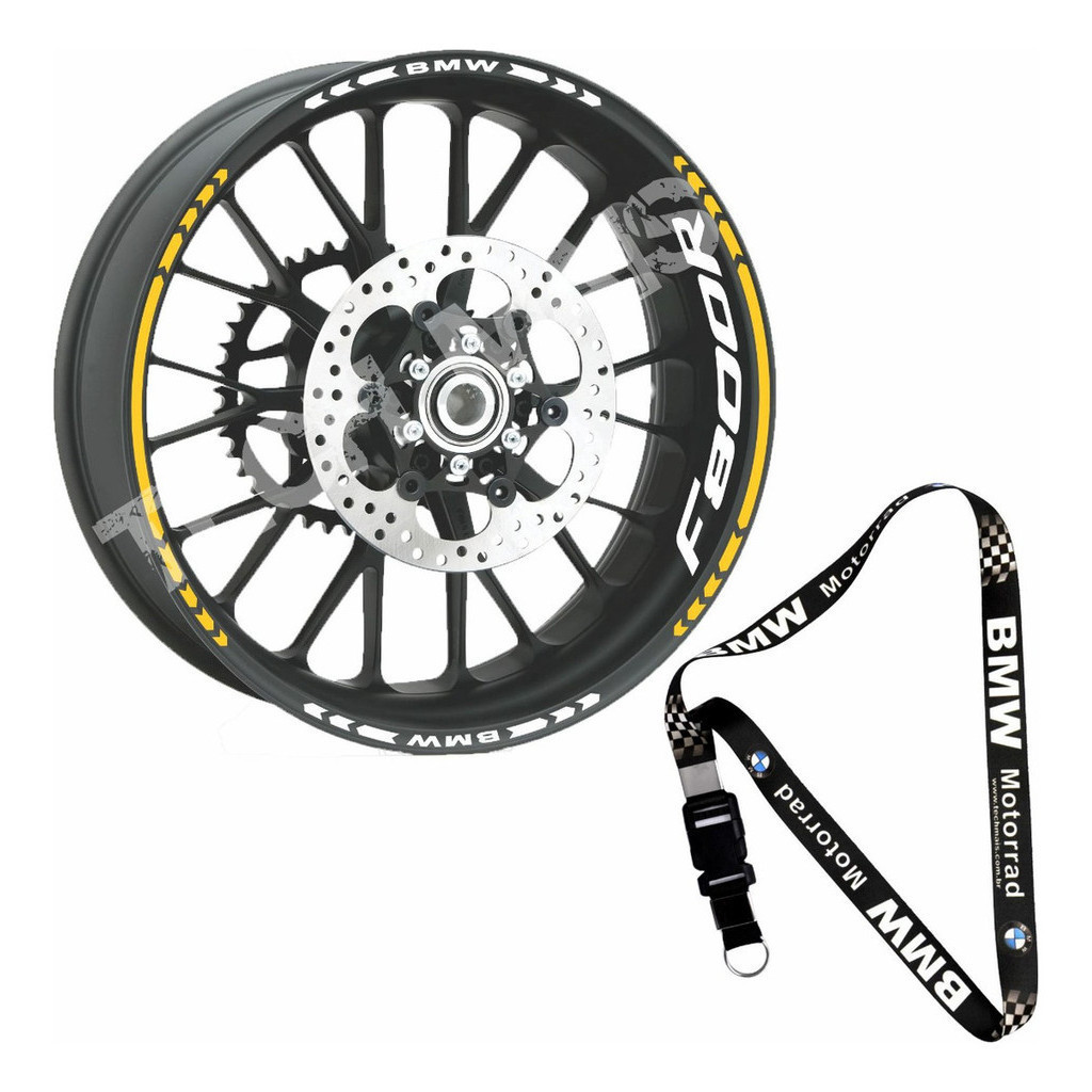 Kit De Adesivos Cordão Para Moto Bmw F 800 R Refletiva Roda refletivo