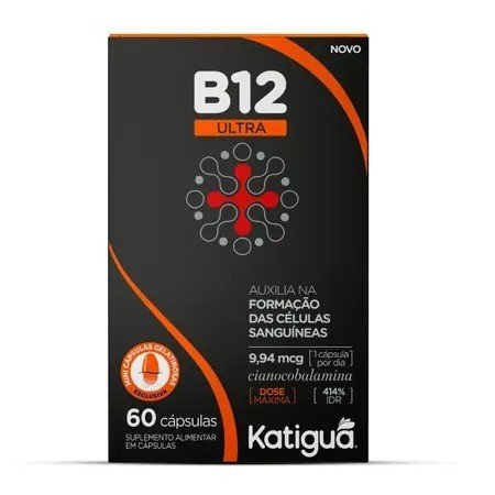 B12 Ultra Suplemento Alimentar 9,94mcg c/60 Cápsulas Katiguá