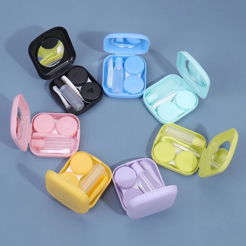 Estojo portátil para lentes de contato, durável, compacto