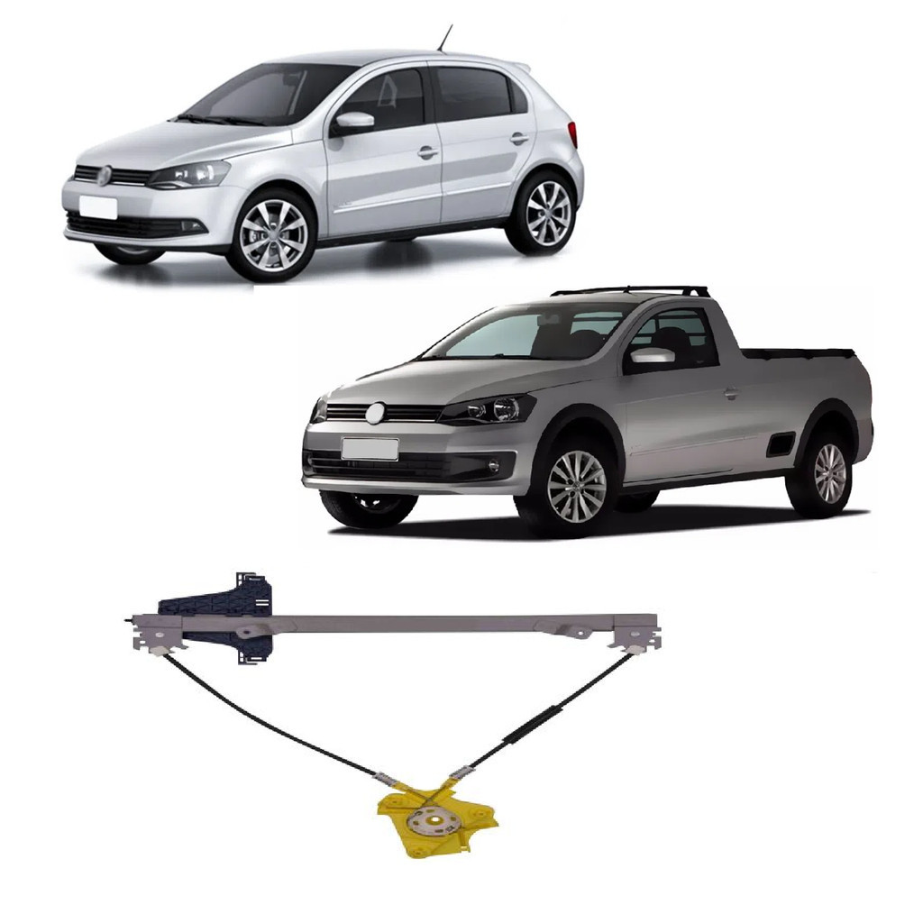 Maquina Vidro Eletrica Gol Saveiro G5 G6 G7 2 Portas Sem Motor Lado Esquerdo Motorista Encaixe Bosch