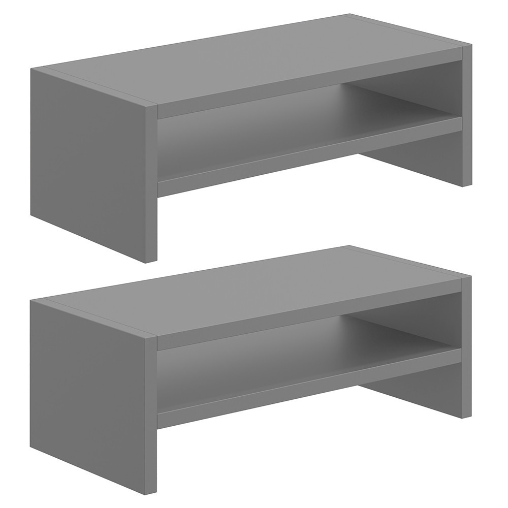 Kit 02 Suportes Stand Para Monitores Mesa Escritório Home Office Lap L03 Cinza - Lyam em Oferta na Shopee