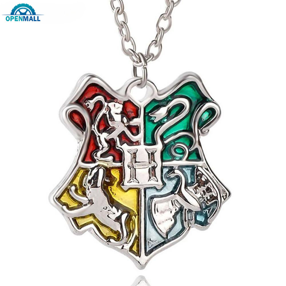 OM Jóias De Moda Quente Harry Magic School Badge Potter Colar De Prata Encantadora Ouro